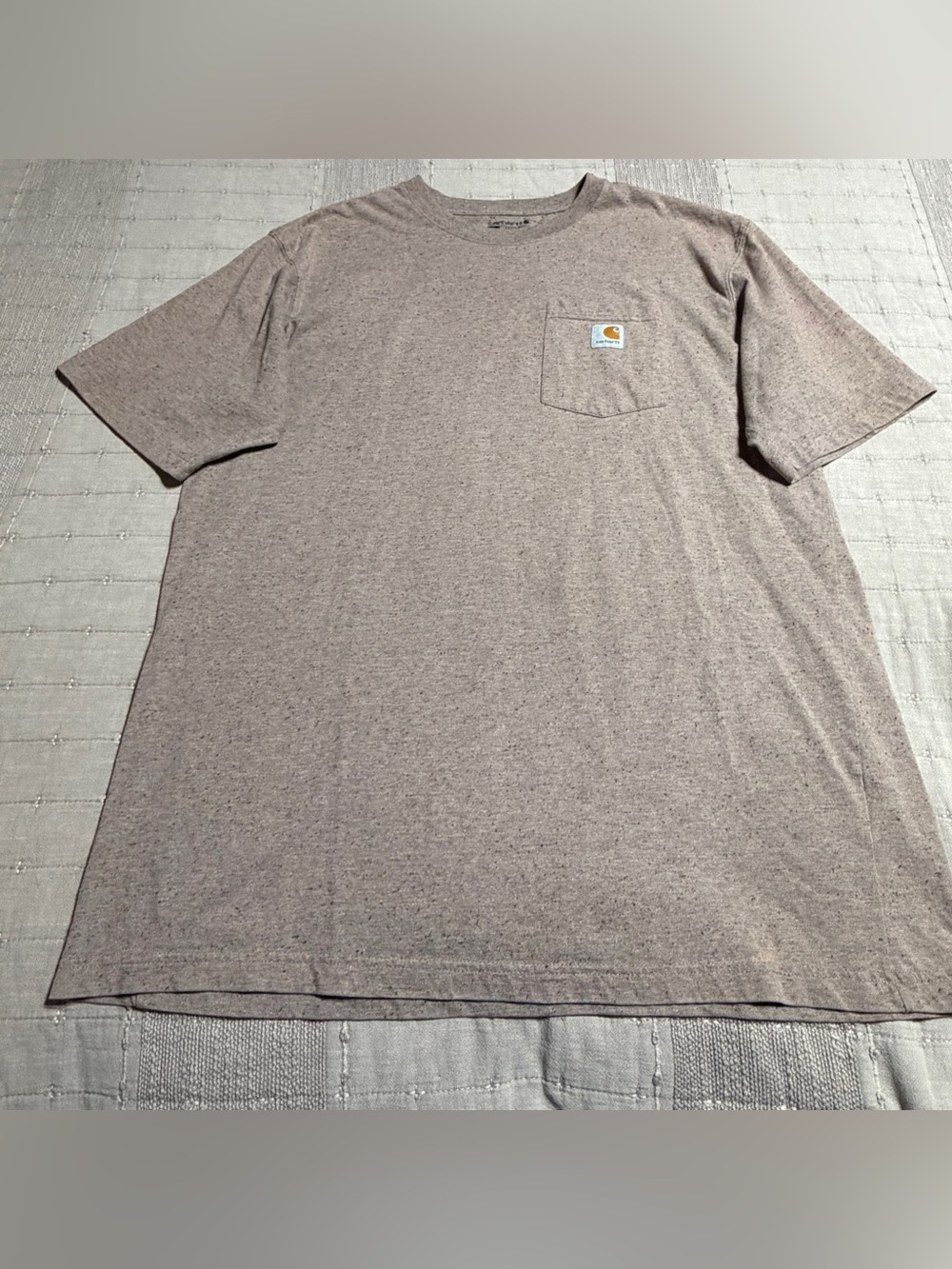 Carhartt Brown Speckle Men's Short Sleeve Loose Fit Pocket T-Shirt Size L Tall